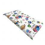 Cearsaf cu elastic pe colt 140x70 cm cu imprimeu - bufnite maro