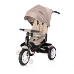 Tricicleta copii, Lorelli, Jaguar Air Wheels Suport picioare, Control al directiei, Rotire 360 grade, Scaun reglabil, Bej