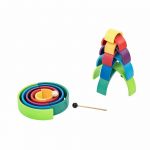 Curcubeu Montessori din lemn colorat, 9 piese @ leg&go