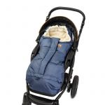 Sac termic de iarna, Sensillo, Calduros, Impermeabil, Lana, Compatibil cu saniute si carucioare, 100x45 cm, Albastru