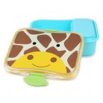 Set pentru pranz, Skip Hop, Zoo, Cu 1 cutie mare si 1 cutie mai mica, Fara BPA, PVC si ftalati, Conform standardului de securitate EN14372, 3 ani+, Girafa