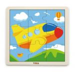 Viga - Puzzle din lemn Avion , Puzzle Copii , Cu piese mari, piese 9