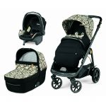 Carucior 3 in 1 Peg Perego Veloce, Primoviaggio SL, 0 - 22 kg, Graphic Gold, Negru / Bej