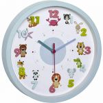Ceas de perete, Tfa, Little Animals, Pentru copii, Silentios, Cu animale si cifre 3D, Multicolor