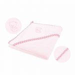 Prosop cu gluga, Qmini, Din bumbac, 80x80 cm, Pink