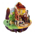 Felicitare 3D Pirouettes Santoro-Aladdin, Motanul Incaltat si Pinocchio