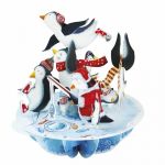 Felicitare 3D Pirouettes Santoro - Pinguinii lui Mos Craciun