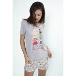 Pijama dama cu tricou Kori Kumi Tea Party, scurte