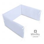 Aparatoare pentru patut, MimiNu, Matlasata, Din catifea moale, Cu fermoar, Cu husa detasabila si lavabila, Materiale certificate Oeko Tex Standard 100, 180x30 cm, Blue