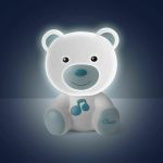 Jucarie si Lampa, Chicco, Ursulet, 10 minute de muzica, 0 luni+, Albastru