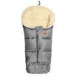 Sac termic de iarna, Sensillo, Calduros, Impermeabil, Lana, Compatibil cu saniute si carucioare, 100x45 cm, Gri