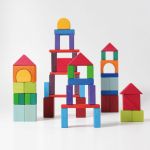 Set Grimm's cu 60 de blocuri de construit, forme geometrice