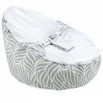Fotoliu, BabyJem, Baby Bean Bed, Ergonomic, Pentru bebelusi, Cu ham de siguranta, 0 luni+, Gri