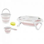 Set cadita pliabila de baie Babyjem, 5 piese (Culoare: Bleu)