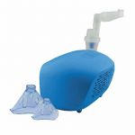 Aparat aerosoli copii, Sanity, Domowy AP 2819, nebulizator cu compresor, masca pediatrica si masca adulti, Albastru