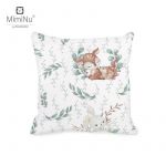 Perna clasica de dormit, MimiNu, Cu husa detasabila cu fermoar, Din bumbac certificat Oeko Tex Standard 100, 40x40 cm, Lulu natural