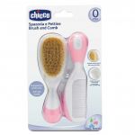 Set pieptan si perie, Chicco, Par natural, Roz