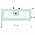 Bariera protectie pat, Primabobo, Bears, XXL, Culisanta, Cu inaltime reglabila 68-98 cm, 200 cm, Gri
