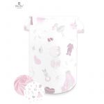 Cutie depozitare jucarii, MimiNu, Din bumbac certificat Oeko Tex Standard 100, Cu manere, 50x35 cm, Baby Shower Pink