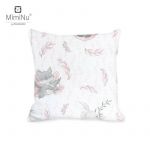 Perna clasica de dormit, MimiNu, Cu husa detasabila cu fermoar, Din bumbac certificat Oeko Tex Standard 100, 40x40 cm, Lulu Rose