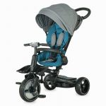 Coccolle - Tricicleta Alto Suport picioare, Control al directiei, Spatar reglabil, Pliabila, Albastru, Resigilata