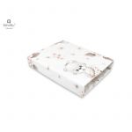 Cearceaf cu elastic, MimiNu, Pentru patut leagan sau patut co-sleeper, Dimensiune 90x40 cm, Din bumbac certificat Oeko Tex Standard 100, Design, Powdery Pink Ballerina