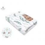 Cearceaf cu elastic, MimiNu, Pentru patut leagan sau patut co-sleeper, Dimensiune 90x40 cm, Din bumbac certificat Oeko Tex Standard 100, Lulu Natural