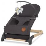 Fotoliu balansoar, Lionelo, June, Cu arcada cu jucarii, Ergonomic, Balansare manuala, Pliabil, 0 luni+, Gri