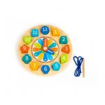 Jucarie educativa din lemn 3 in 1 tip ceas Ecotoys PH05I006