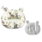 Perna bebelusi, MimiNu, Ursulet, Multifunctionala, Cu doua fete, Tesatura pufoasa minky si bumbac, Materiale certificate Oeko Tex Standard 100, Design, Minky Calm Forest Natural