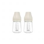 Set 2 biberoane PA anticolici premium cu tetina S crem (160 ml)