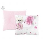 Perna bebelus, MimiNu, Profilata, Cu doua fete, Cu functie anti-soc, Pufoasa, Din catifea si bumbac, 23x26 cm, Materiale certificate Oeko Tex Standard 100, Velvet Pink Ballerina