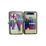 Chique - Trusa manichiura tip portofel, cu 15 piese, R277 Blue to Pink