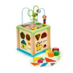 Cub educational din lemn cu tabla Ecotoys HM015470