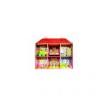 Jucarie casuta de papusi, pentru fetite, vila cu etaj si mobilier, LeanToys, 479