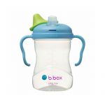 B.box - Cană de tranziție cu cioc de silicon de la , 240 ml, +4 luni, albastru