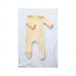 Babyly - Salopeta bebelusi cu maneca lunga si botosei, inchidere cu fermoar, Galben Banana, marimea 68