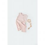 Salopeta fara maneci si pantaloni scurti - 100% bumbac organic - Roz, BabyCosy (Marime: 6-9 luni)