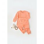 Set bluzita cu maneca lunga si pantaloni lungi - bumbac organic 100% - Roz, BabyCosy (Marime: 6-9 luni)