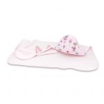 Prosop cu gluga, Qmini, Mare, Dimensiune 100x100 cm, Din bumbac si thermo fleece, Materiale certificate Oeko Tex Standard 100, Fox and Rabbit, Pink