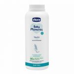 Pudra de talc dermatologica, Chicco, Din amidon de orez, Baby Moments Baby Skin, 95% ingrediente naturale, 150 g, 0 luni+