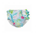 Aqua Coral Reef 12 luni - Slip fete refolosibil SPF 50+ cu capse si volanase Green Sprouts by iPlay