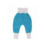 Blue White Wave 74/80 - Pantaloni Salvari Joga din bumbac organic - Iobio
