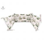 Aparatoare pentru patut, MimiNu, Din bumbac certificat Oeko Tex Standard 100, 180x30 cm, Cu panglici, Design, Baby Animals