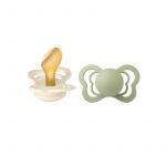 BIBS - Set 2 suzete Couture Latex, tetina anatomica, 6 luni +-Ivory/Sage