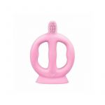 Periuta de dinti cu peri din silicon si manere - Green Sprouts - Pink