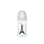 Biberon Dodie Sensation+, STICLA, 270 ml, 0-6 luni, debit 2, Anti-colici, tetina plata, PARIS