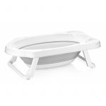 Cadita pliabila, Keeeper, Pentru bebelusi cu dop de scurgere, Maja, 82 x 48 x 23.5 cm, Nordic Grey