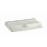 Perna ergonomica Memory Aloe Vera Somnart, sustinere exacta pentru gat si cap, husa detasabila, 42x72x12 cm