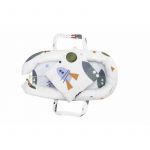 Set Baby Nest Somnart Cosulet bebelusi + Salteluta 42x84x2cm + Paturica 70x70cm, model Rachete